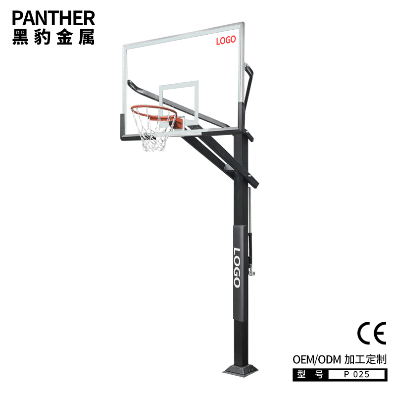 P025地埋式手搖升降成人籃球架