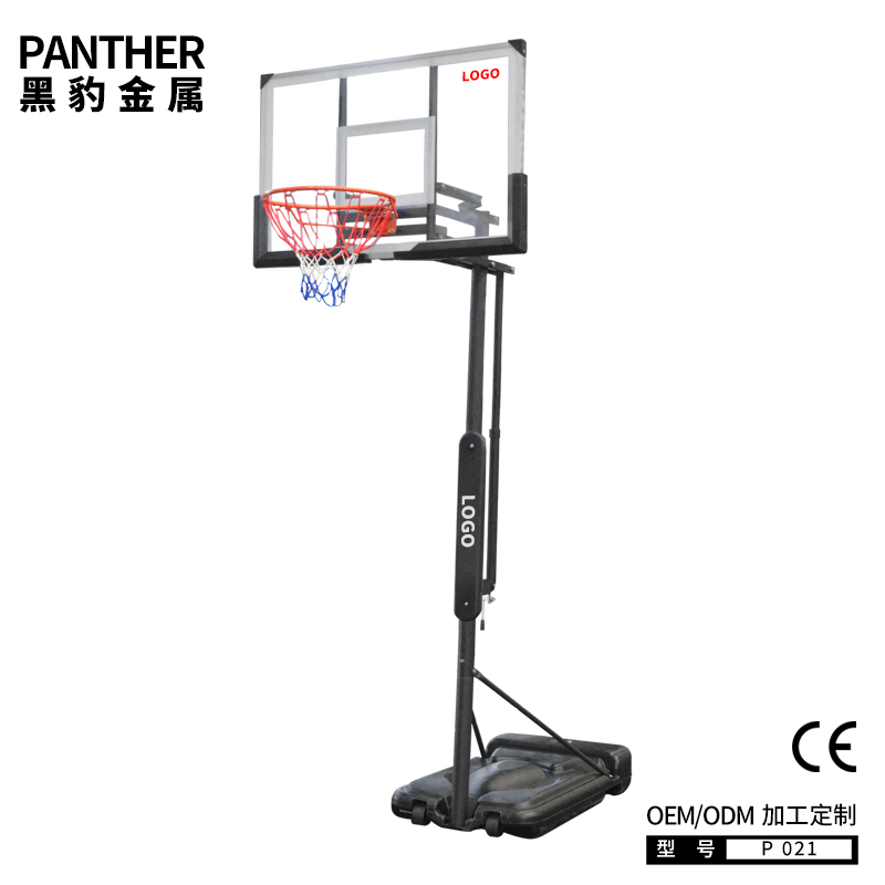 P021成人可移動(dòng)手搖升降便攜式籃球架